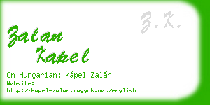 zalan kapel business card